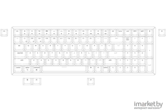 Беспроводная клавиатура Keychron K4 Black (White Led, Gateron G pro Red Switch)