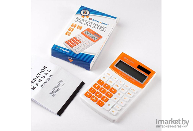Калькулятор настольный Darvish бело/оранжевый DV-2716-12Or