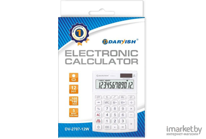 Калькулятор настольный Darvish белый DV-2707-12W