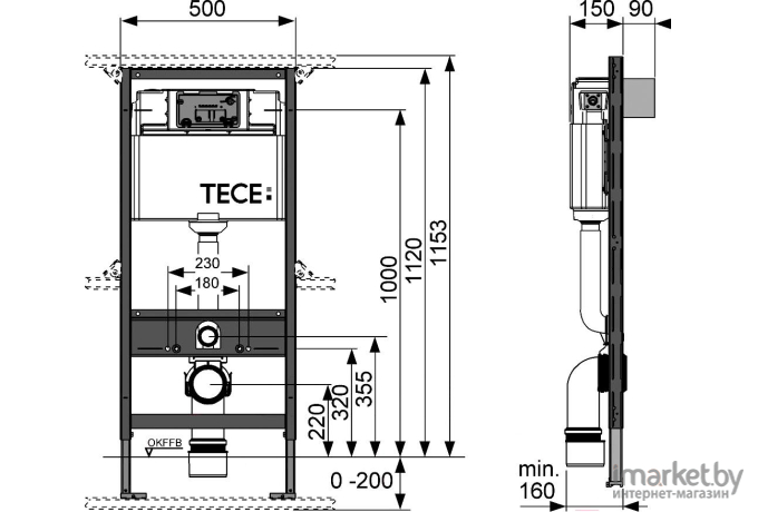 Унитаз подвесной с инсталляцией Roca A34647L000 + 801472004 + 38772001