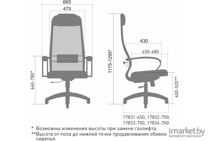 Офисное кресло Metta комплект 31 черный (17833)