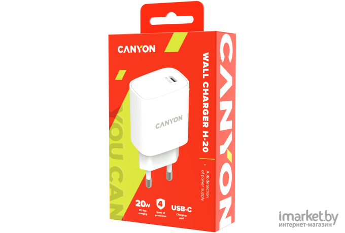 Зарядное устройство сетевое Canyon CNE-CHA20W02 белый