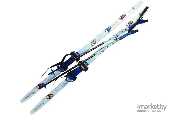 Комплект лыж детских Atemi Pinguin комби 120 с палками