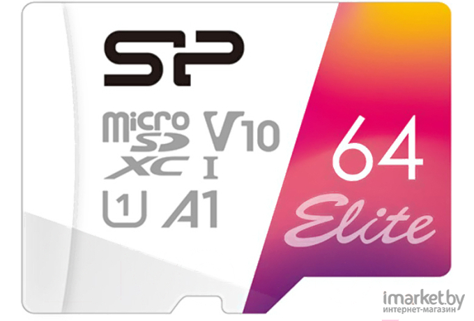Карта памяти Silicon-Power Elite V10 64GB MicroSDXC UHS-I A1 Class10 (SP064GBSTXBV1V20)