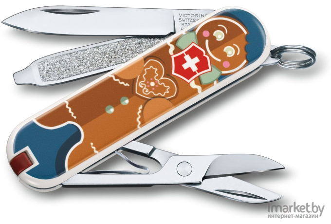 Нож перочинный Victorinox Classic LE2019 Gingerbread Love синий/рисунок (0.6223.L1909)