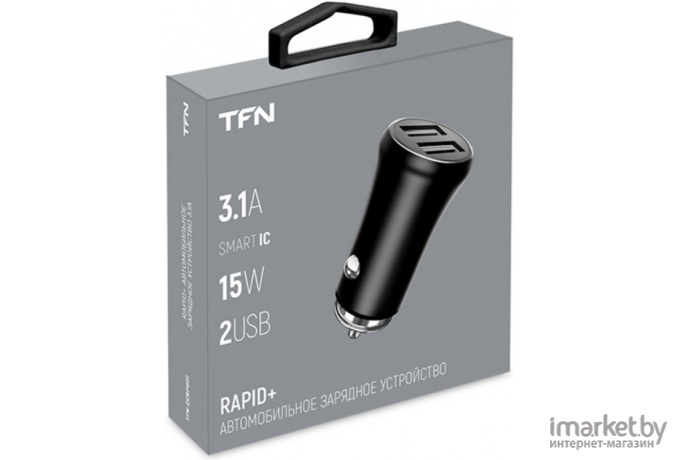 Автомобильное зарядное устройство TFN Rapid 2 3.1A Black (TFN-CCRPD01)