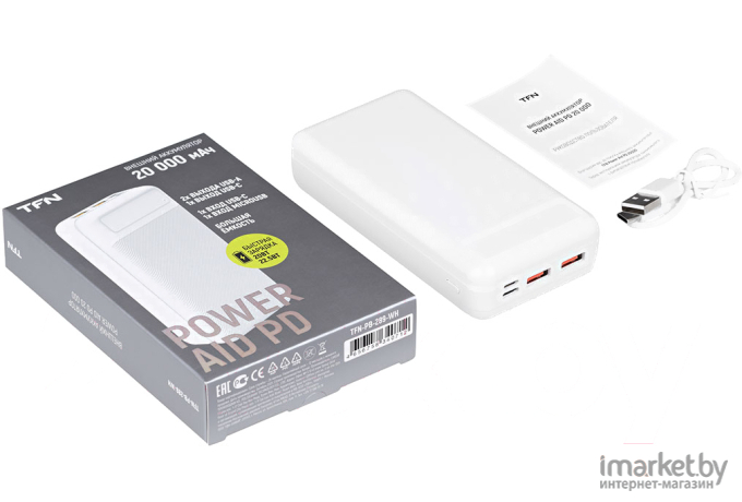 Портативное зарядное устройство (power bank) TFN PowerAid PD 20 20000mAh (TFN-PB-289-WH)