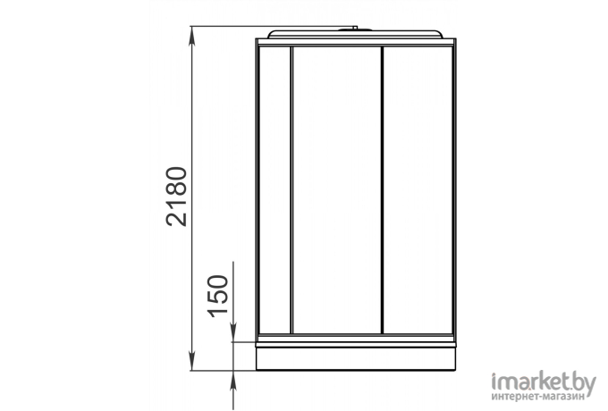 Душевая кабина Domani-Spa Simple 110 V1.2 с крышей прозрачное стекло белый (DS01Sm110LWCl00-V1.2)