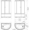 Душевая кабина Domani-Spa Simple 128 high L V1.2 прозрачное стекло белый (DS01Sm128LHWCl00-V1.2)