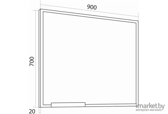 Зеркало Grossman Лофт 90x70 с полкой белый (209002)