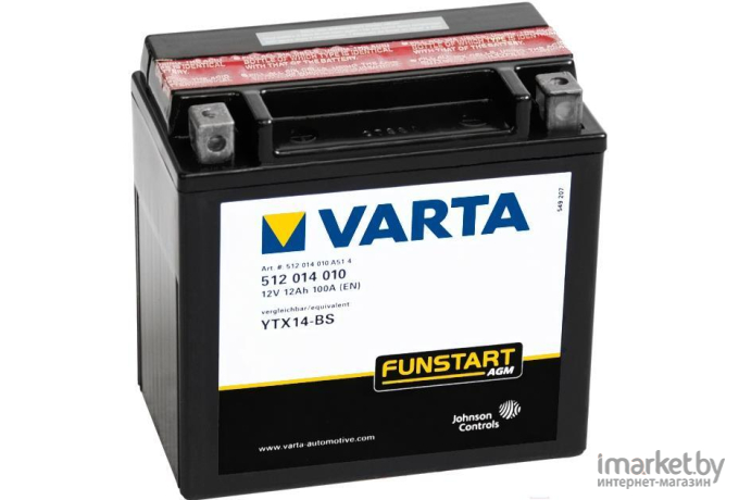 Мотоаккумулятор Varta YTX14-4 YTX14-BS 12 А/ч (512014010/512014020)