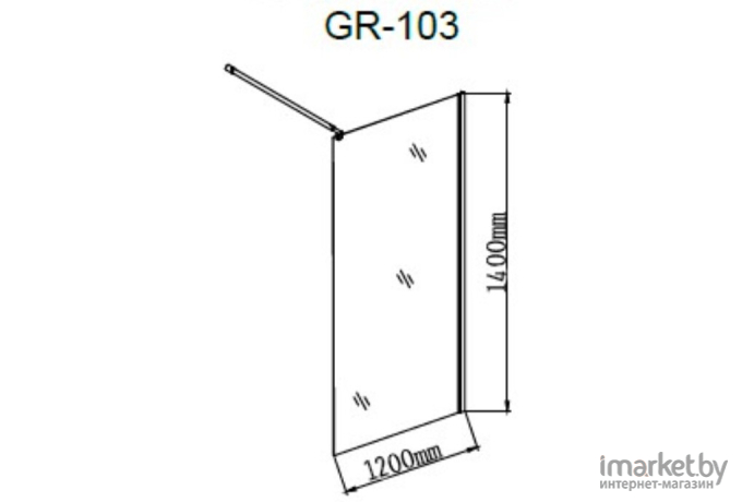 Стеклянная шторка для ванны Grossman GR-103