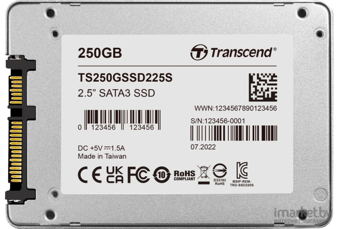 Жесткий диск Transcend SSD 2.5 250Gb SATA3 SSD225S (TS250GSSD225S)