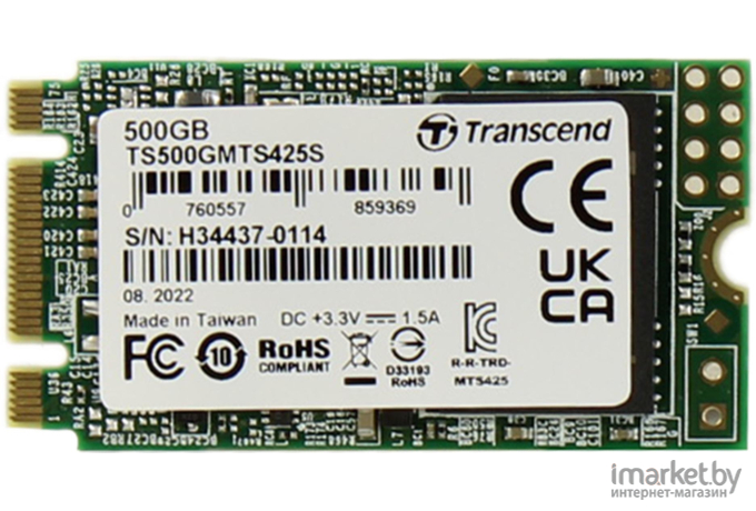 Жесткий диск (накопитель) SSD Transcend M.2 500Gb MTS425 (TS500GMTS425S)