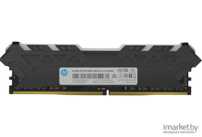 Оперативная память HP DDR4 DIMM 16Gb PC25600 3200Mhz 16-20-20-38 V8 RGB с радиатором (7EH86AA#ABB)