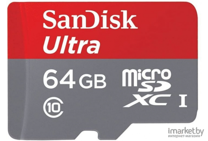 Карта памяти SanDisk microSDXC 64GB Ultra Class 10 без адаптера (SDSQUA4-064G-GN6MN)