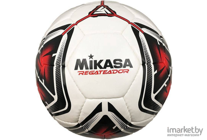 Мяч футбольный Mikasa Regateador4-R белый/черный/красный