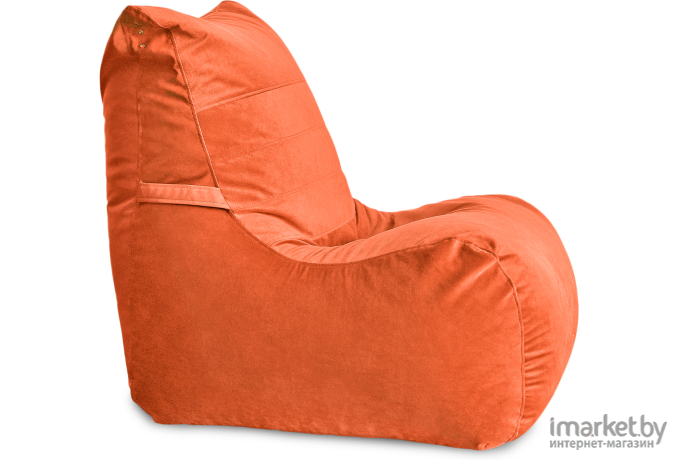 Бескаркасное кресло Loftyhome Чилаут XL велюр Maserati 12 оранжевый