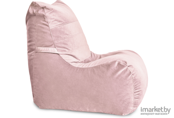 Бескаркасное кресло Loftyhome Чилаут XL велюр Maserati 16 пастель розовый