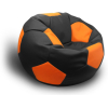 Бескаркасное кресло LoftyHome Мяч экокожа черный/оранжевый