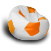 Бескаркасное кресло LoftyHome Мяч экокожа белый/оранжевый