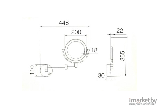 Зеркало косметическое Ledeme L6508D