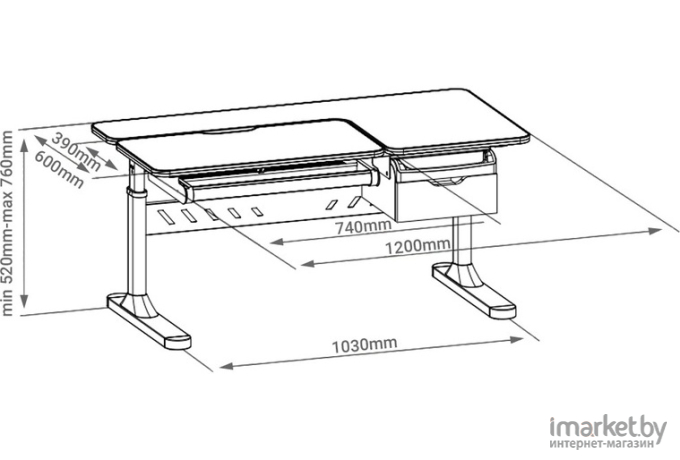 Парта Fun Desk Fiore Grey (190045)