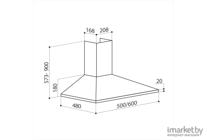 Кухонная вытяжка Lex Honver 600 INOX нержавеющая сталь (TRHI000008)