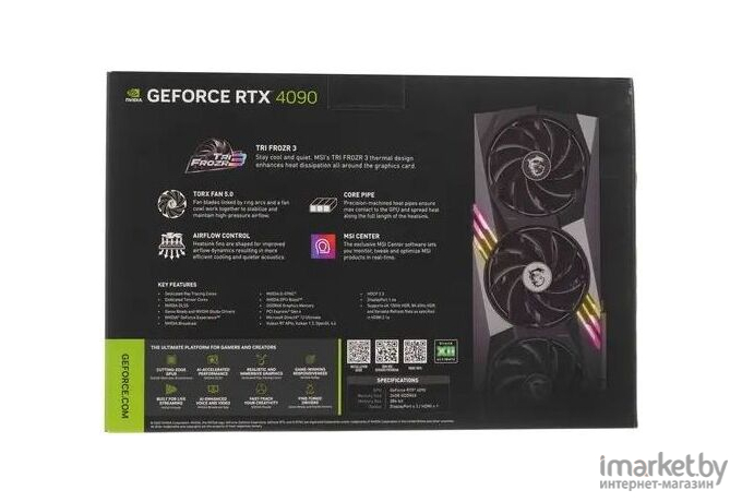 Видеокарта MSI PCI-E 4.0 RTX 4090 GAMING X TRIO 24G NVIDIA GeForce 24576Mb (602-V510-20S)