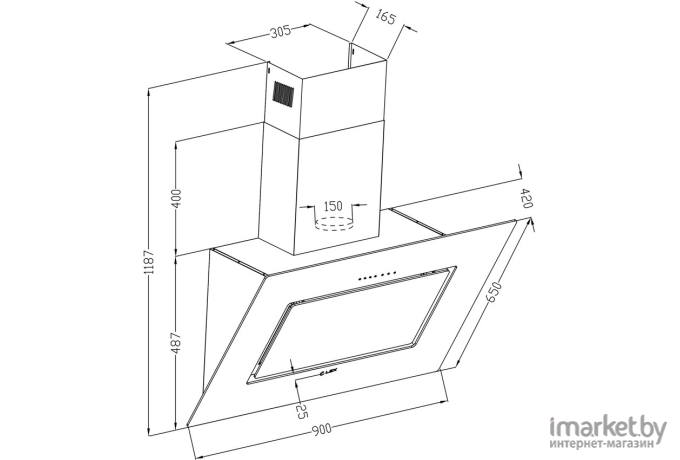 Кухонная вытяжка Lex Leila 900 Black