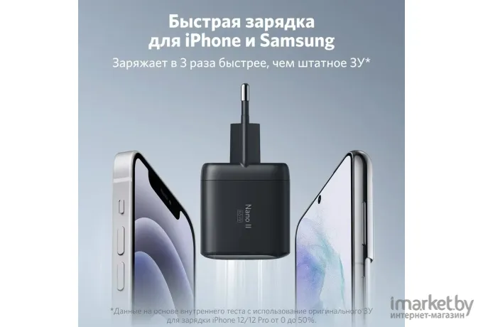 Сетевое зарядное устройство Anker PowerPort Nano II GaN 65W A2663 (ANK-A2663G11-BK)