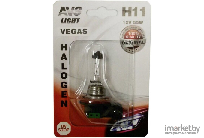 Галогенная лампа AVS Vegas H11 12V 55W 1шт (A78150S)