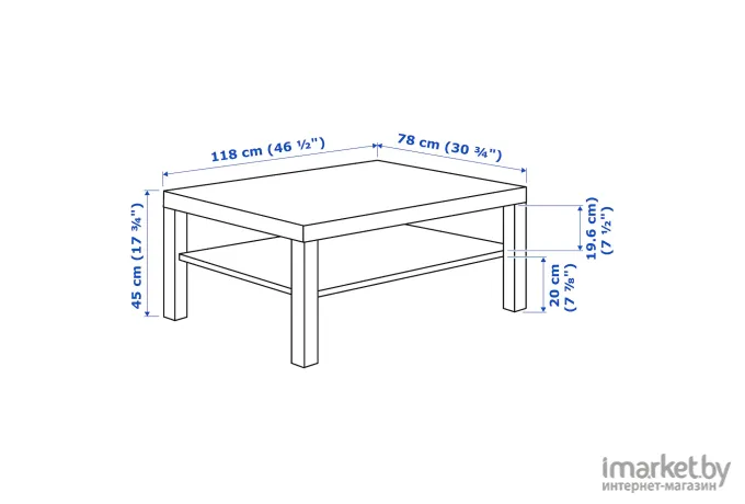 Журнальный столик IKEA Лакк (404.499.03)
