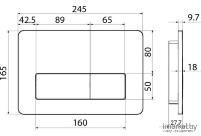 Клавиша смыва Iddis UNI10W0I77 белый