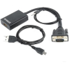 Переходник Gembird VGA(m) to HDMI(f) +3.5 audio A-VGA-HDMI-01 0,15м