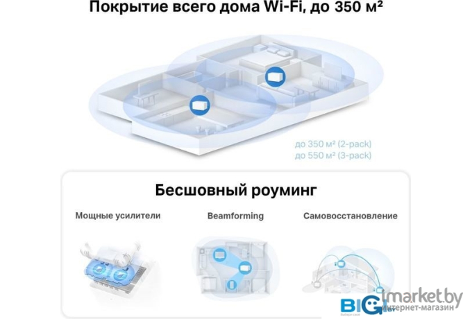 Домашняя Mesh Wi-Fi система Mercusys HALO H70X(2-pack)