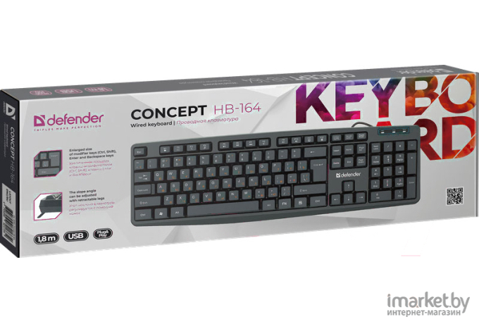 Клавиатура Defender Concept HB-164 черный (45164)