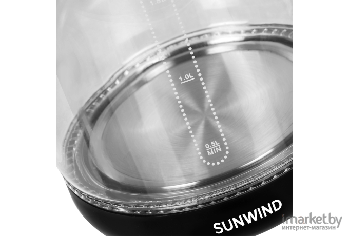 Чайник электрический SunWind SUN-K-002 прозрачный/черный