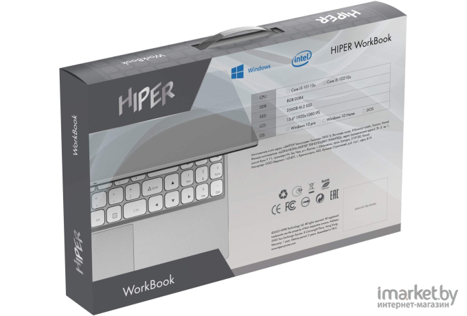 Ноутбук Hiper Workbook N1567RH Core i3 10110U серый (TY410AXH)