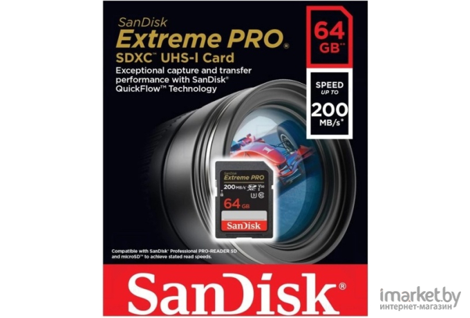 Карта памяти SanDisk SDXC 64GB Extreme Pro UHS-I Class 3 (SDSDXXU-064G-GN4IN)