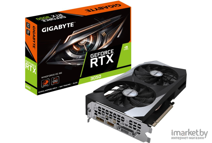 Видеокарта GigaByte GeForce RTX 3050 WINDFORCE OC 8G (GV-N3050WF2OC-8GD)