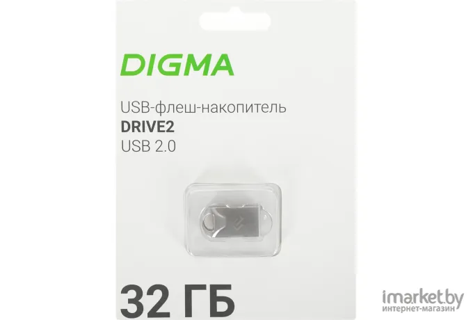 USB Flash-накопитель Digma DRIVE2 32GB USB 2.0 серебристый (DGFUM032A20SR)