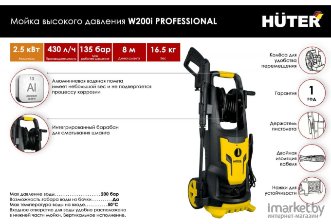 Минимойка Huter W200i Professional (70/8/41)