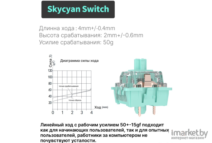 Клавиатура Royal Kludge RK-H81 White (USB/2.4 GHz/Bluetooth, RGB, Hot Swap, Cyan switch)