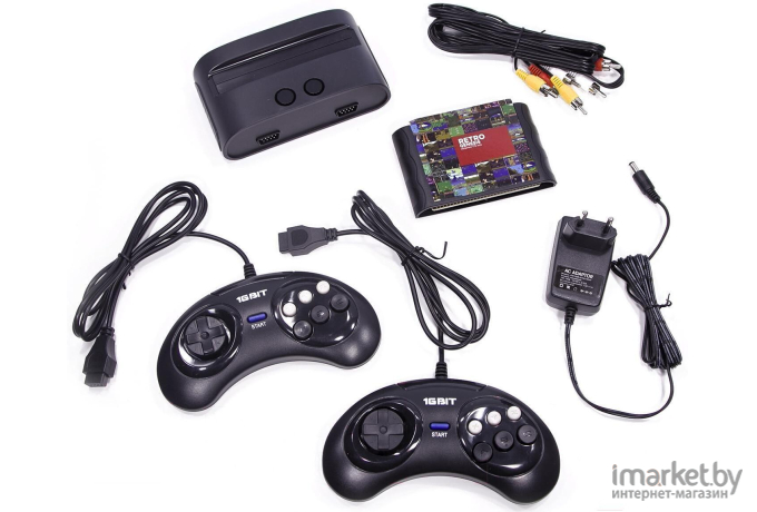 Игровая консоль Retro Genesis Modern Mini + 175 игр + 2 джойстика Black