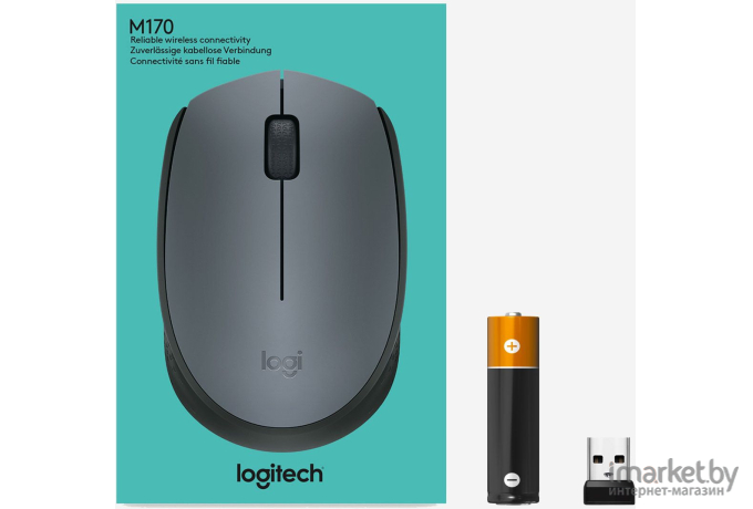 Мышь Logitech M170 Серый/Черный (910-004646)