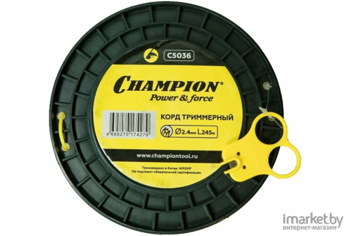 Корд для триммера Champion Star 2.4мм*245м + нож (C5036)