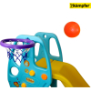 Пластиковая горка Kampfer Amber Slide с баскетбольным кольцом голубой/желтый