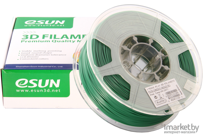 Пластиковая нить eSUN PLA+ 1,75 мм Pine Green (PLA+175PG1)