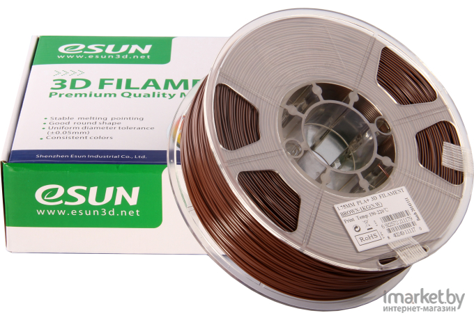 Пластиковая нить eSUN PLA+ 1,75 мм Brown (PLA+175C1)